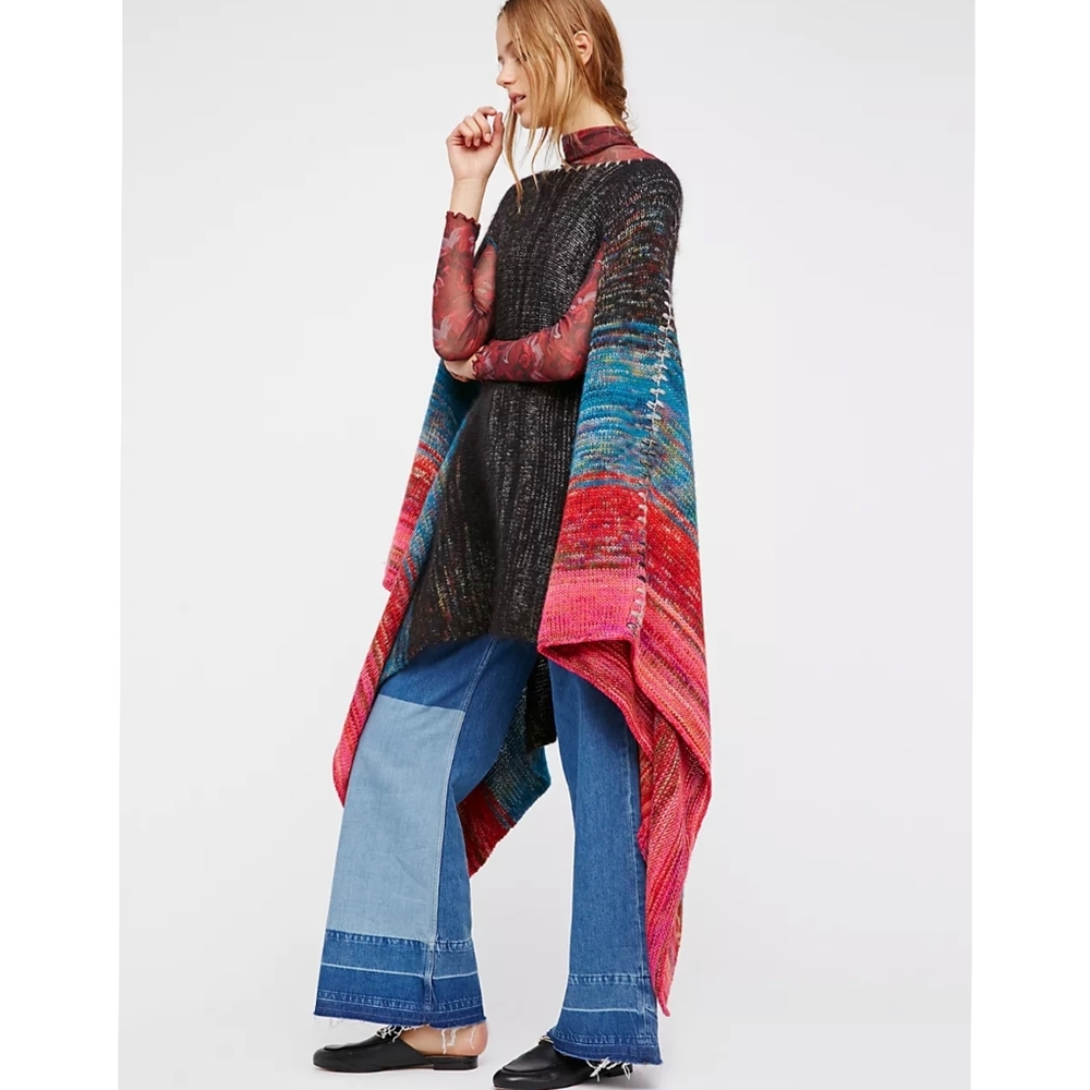 Free People Gemstone Stripe Poncho